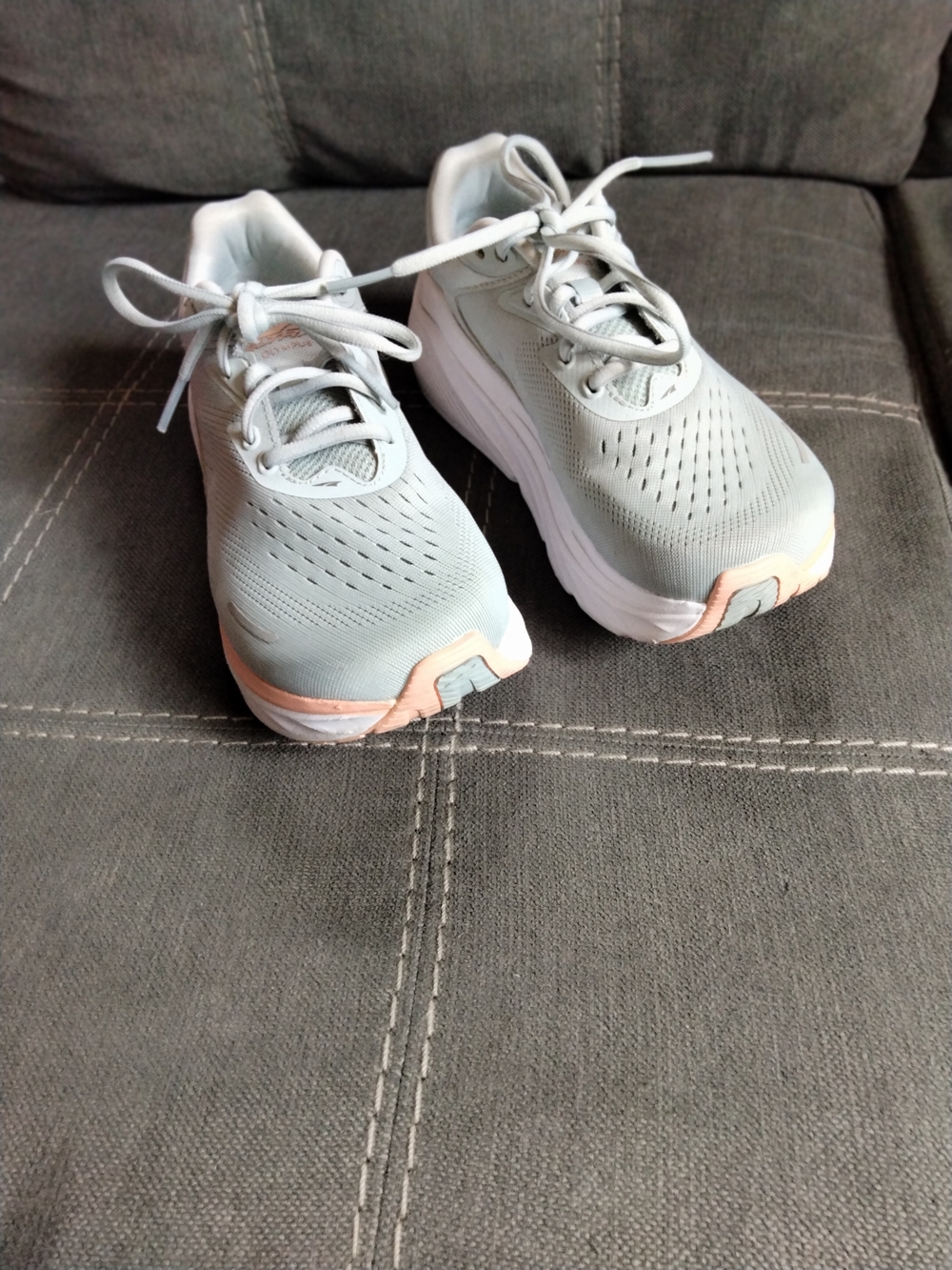 Altra Via Olympus 2 Shoes Womens Sz 6.5 Gray Peach Running Comfort Walking Hike